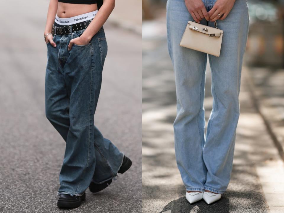 Baggy denim styled in a masculine and feminine way.