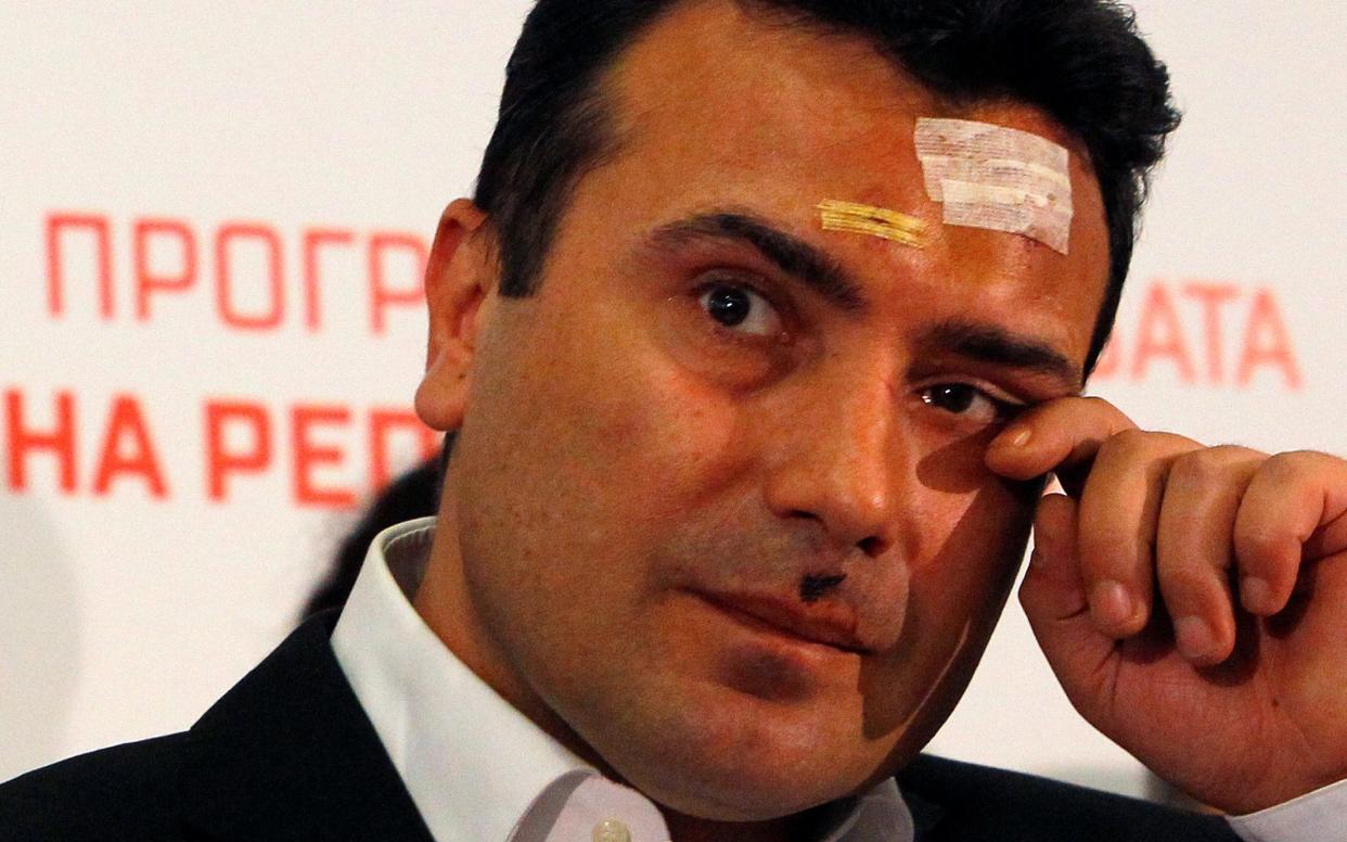 Macedonian Social Democratic leader Zoran Zaev says the attack was attempted murder - REUTERS