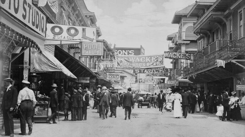 People stroll in Coney Island