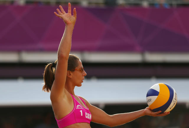 My girrlls <3 fitnesss crushs. Canada's BEach Volley Ball Players Annie  Martin (R) and Marie-Andree Lessard