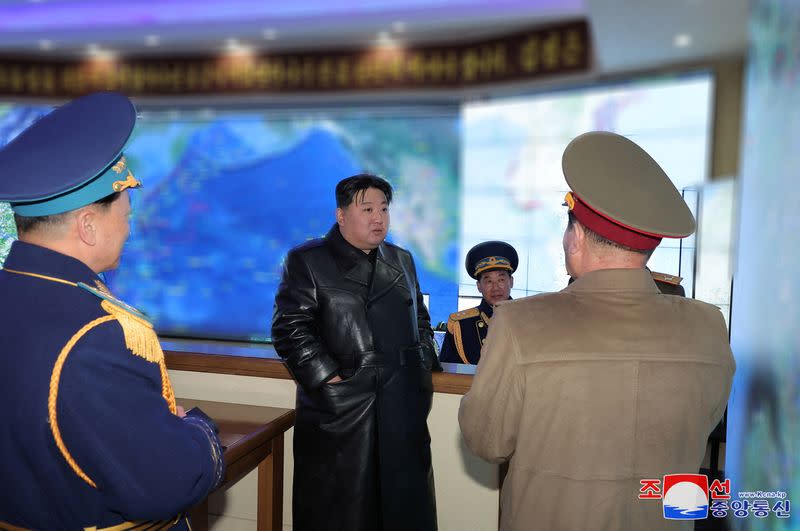 North Korean leader Kim Jong Un visits Korean People's Army Air Force headquarters on the occasion of Aviation Day