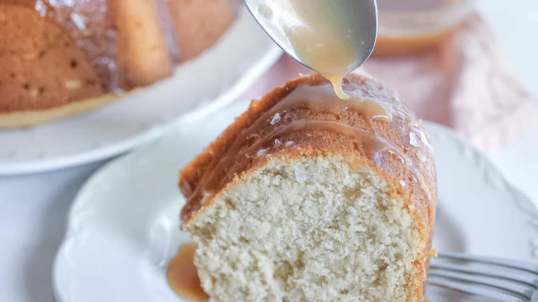 Beige-colored Bundt cake