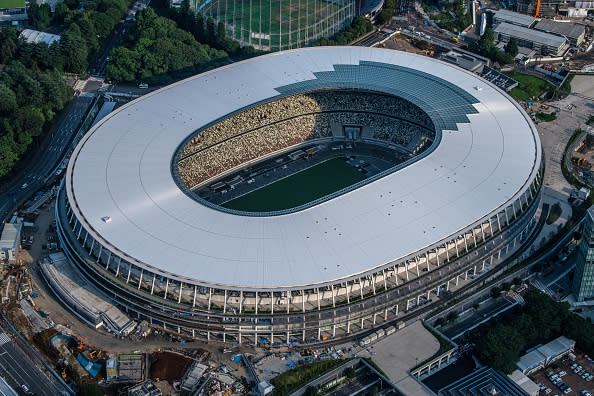 The New National Stadium, the main stadium for the Tokyo 2020 Olympics, is pictured on July 24, 2019 in Tokyo, Japan. | Carl Court—Getty Images