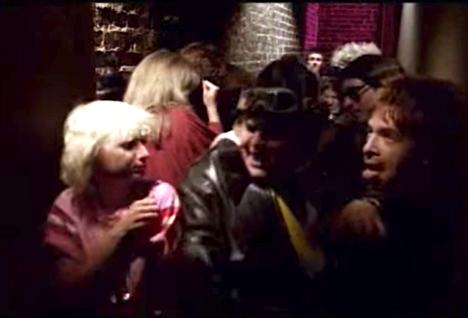 Linda Ramone (far left with platinum hair) in the club scene of the Ramones' 1979 film 'Rock 'n' Roll High School.' (Photo: YouTube)