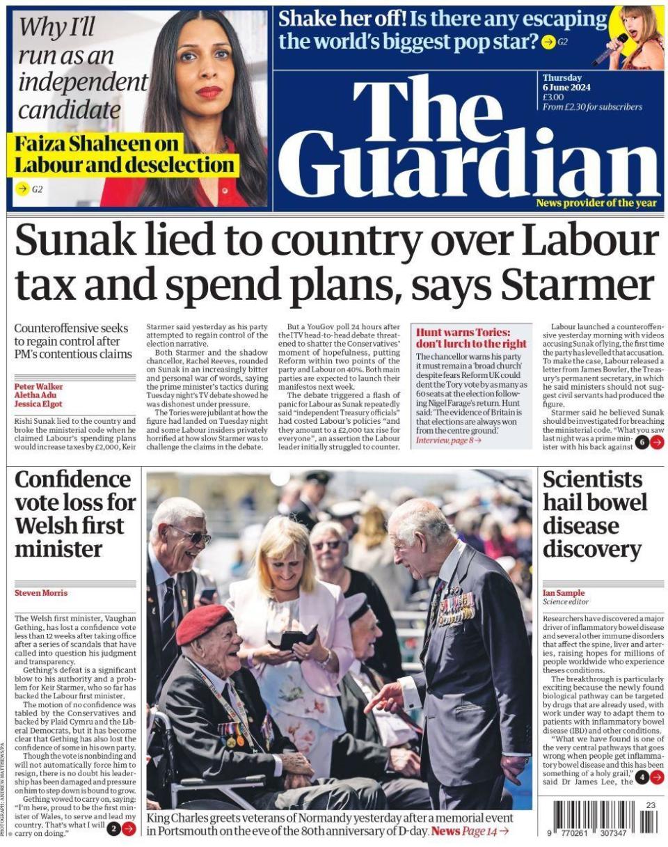 Sunak lied to country over Labour tax and spend plans, says Starmer