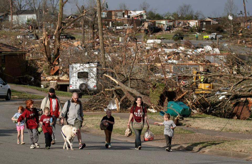 Tornadoes damaged hundreds of homes and buildings Friday afternoon across a large part of Central Arkansas (Getty Images)