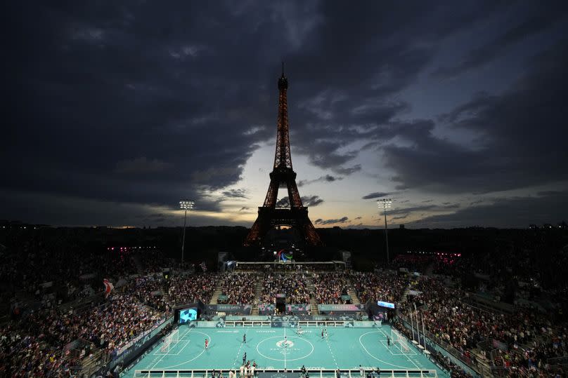 France and Argentina face off in the blind football gold medal match at the 2024 Paralympic Games, Saturday, Sept. 7, 2024, in Paris.