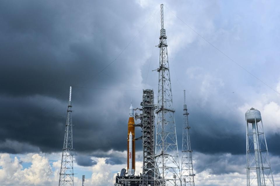 <div class="inline-image__caption"><p>The Artemis I rocket sits on the launch pad at Kennedy Space Center in Cape Canaveral, Florida, on Aug. 26, 2022, ahead of its scheduled launch on Aug. 29. </p></div> <div class="inline-image__credit">Chandan Khanna/Getty</div>