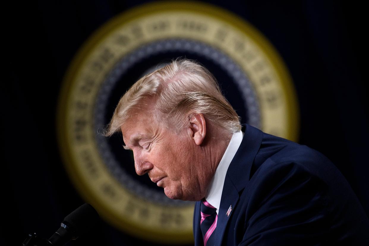 President Donald Trump speaks at the White House Summit on Child Care and Paid Leave in Washington, D.C.