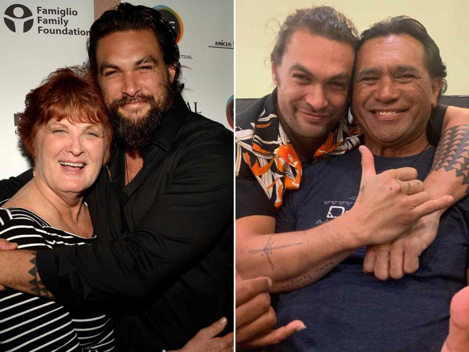 <p>Gustavo Caballero/Getty ; Jason Momoa Instagram</p> Jason Momoa and his mother Coni Momoa arrive to a screening of 