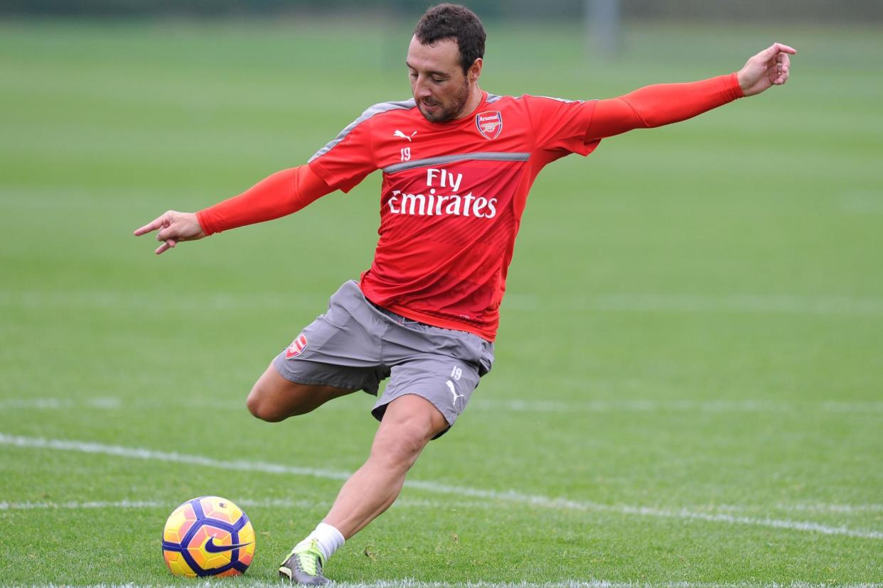 Not giving up: Cazorla has suffered a string of injury woes in recent years: Arsenal FC via Getty Images