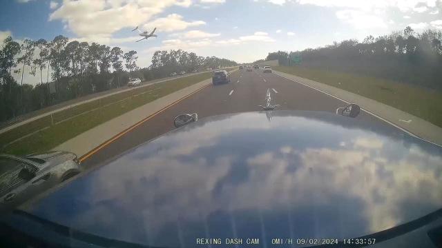 Florida plane crash: Wild dashcam video shows moment jet crashes