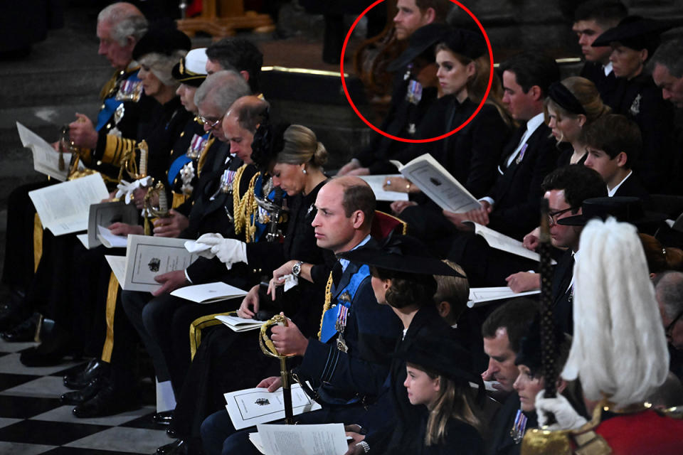 Britain's Prince William, Prince of Wales (C) attends the State Funeral Service for Britain's Queen Elizabeth II, at Westminster Abbey in London on September 19, 2022. - Leaders from around the world will attend the state funeral of Queen Elizabeth II. The country's longest-serving monarch, who died aged 96 after 70 years on the throne, will be honoured with a state funeral on Monday morning at Westminster Abbey. (Photo by Ben Stansall / POOL / AFP) (Photo by BEN STANSALL/POOL/AFP via Getty Images)