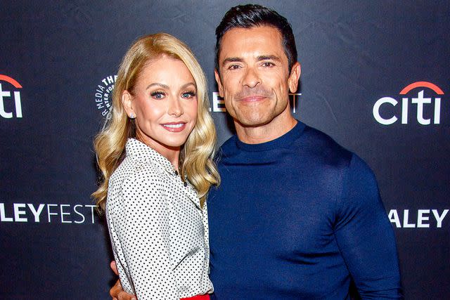 <p>Roy Rochlin/Getty</p> Kelly Ripa and Mark Consuelos in Oct. 2023