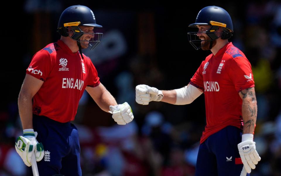 Jos Buttler and Phil Salt celebrate a comprehensive victory