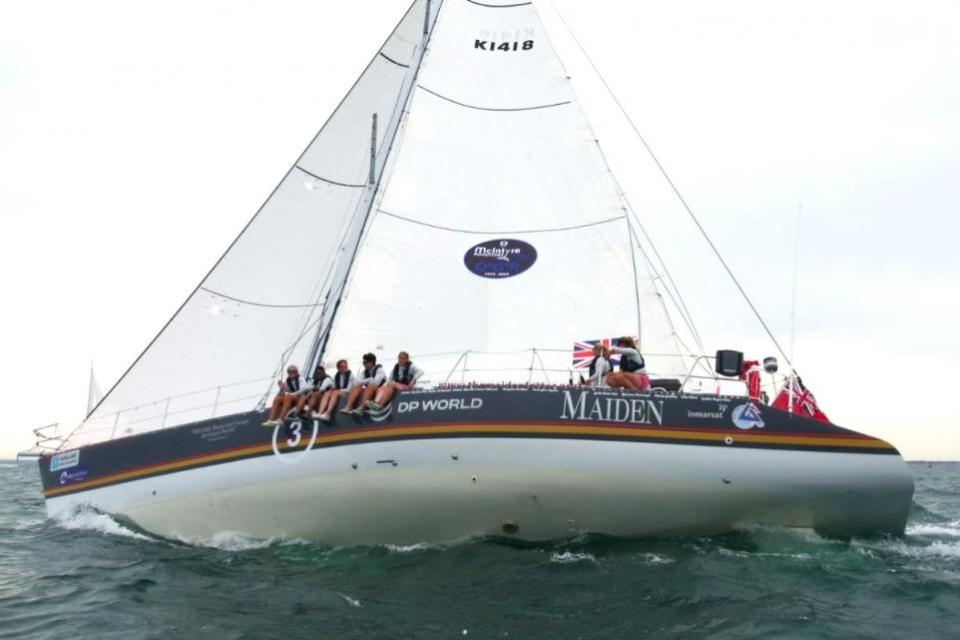Isle of Wight County Press: The iconic yacht, Maiden, with its all-female crew.