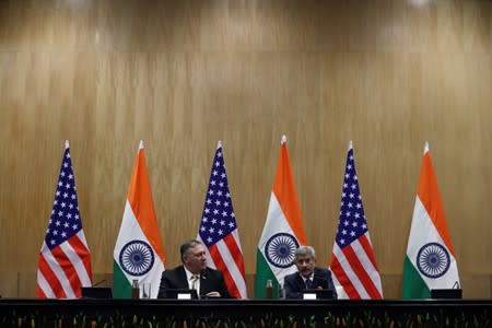 U.S. Secretary of State Mike Pompeo and India's Foreign Minister Subrahmanyam Jaishankar meet in New Delhi