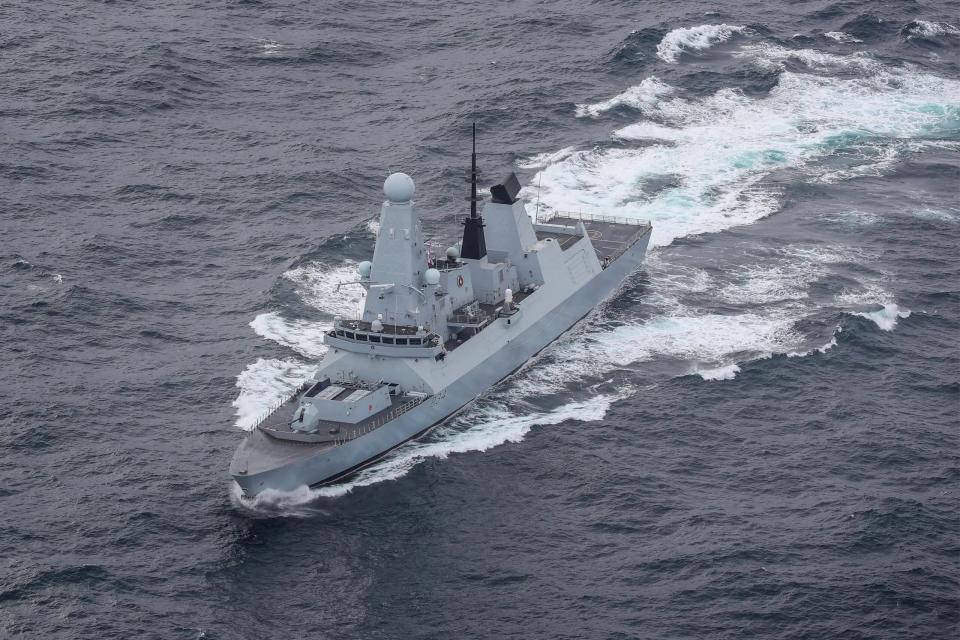 HMS<em> Diamond</em> at sea. <em>U.K. Defense Ministry photo</em>