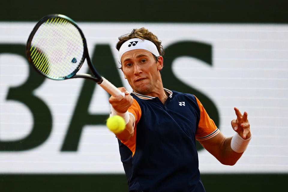 Casper Ruud is in the French Open final for the second consecutive year. (Photo by Clive Mason/Getty Images)