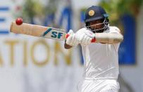 Cricket - Sri Lanka v India - First Test Match - Galle, Sri Lanka - July 28, 2017 - Sri Lanka's Dilruwan Perera plays a shot. REUTERS/Dinuka Liyanawatte