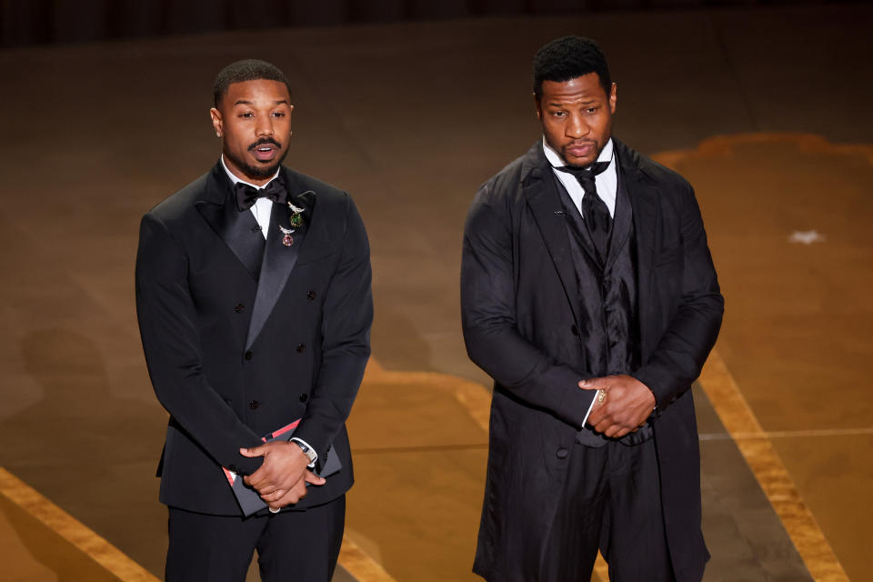 Jonathan Majors fue uno de los presentadores de los premios Óscar junto a su compañero de 'Creed III', Michael B. Jordan. Una prueba del ascenso fulgurante que estaba viviendo. (Foto de Rich Polk/Variety via Getty Images)