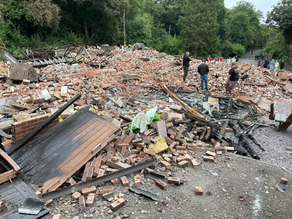 Staffordshire Police said it had not have power to deal with the 'decision around partial demolition of the building'. (PA)