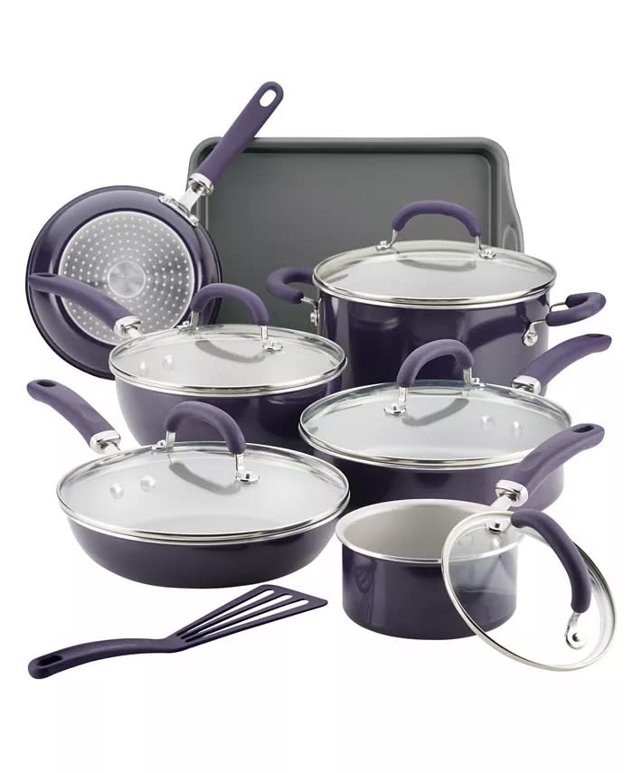 Rachael Ray Aluminum Nonstick 13-Pc. Cookware Set