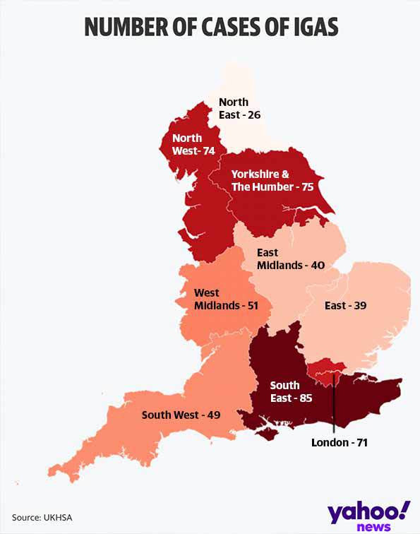 IGAS cases across England (November)