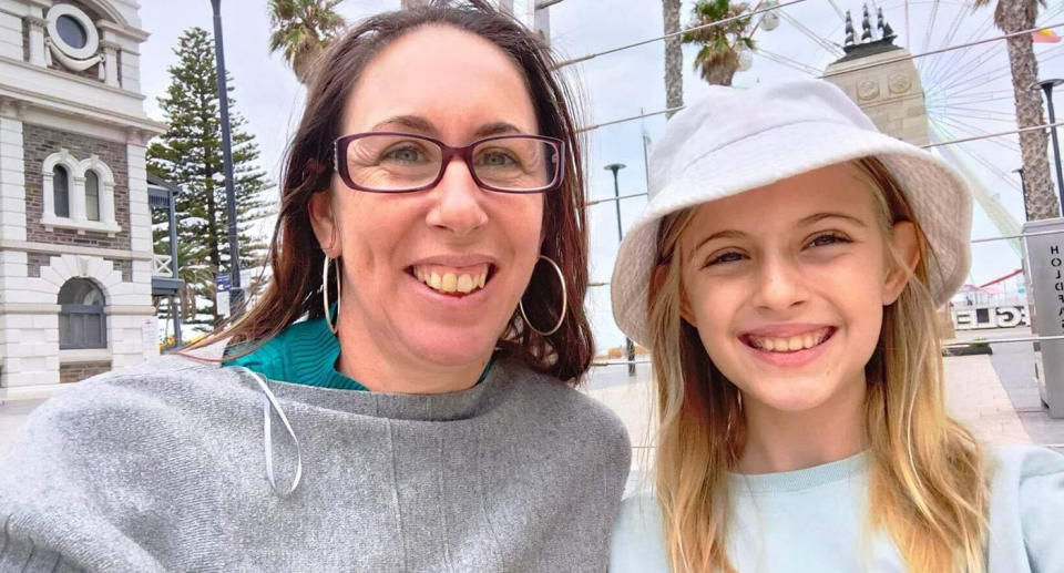 Catherine and Poppy smile for a selfie.