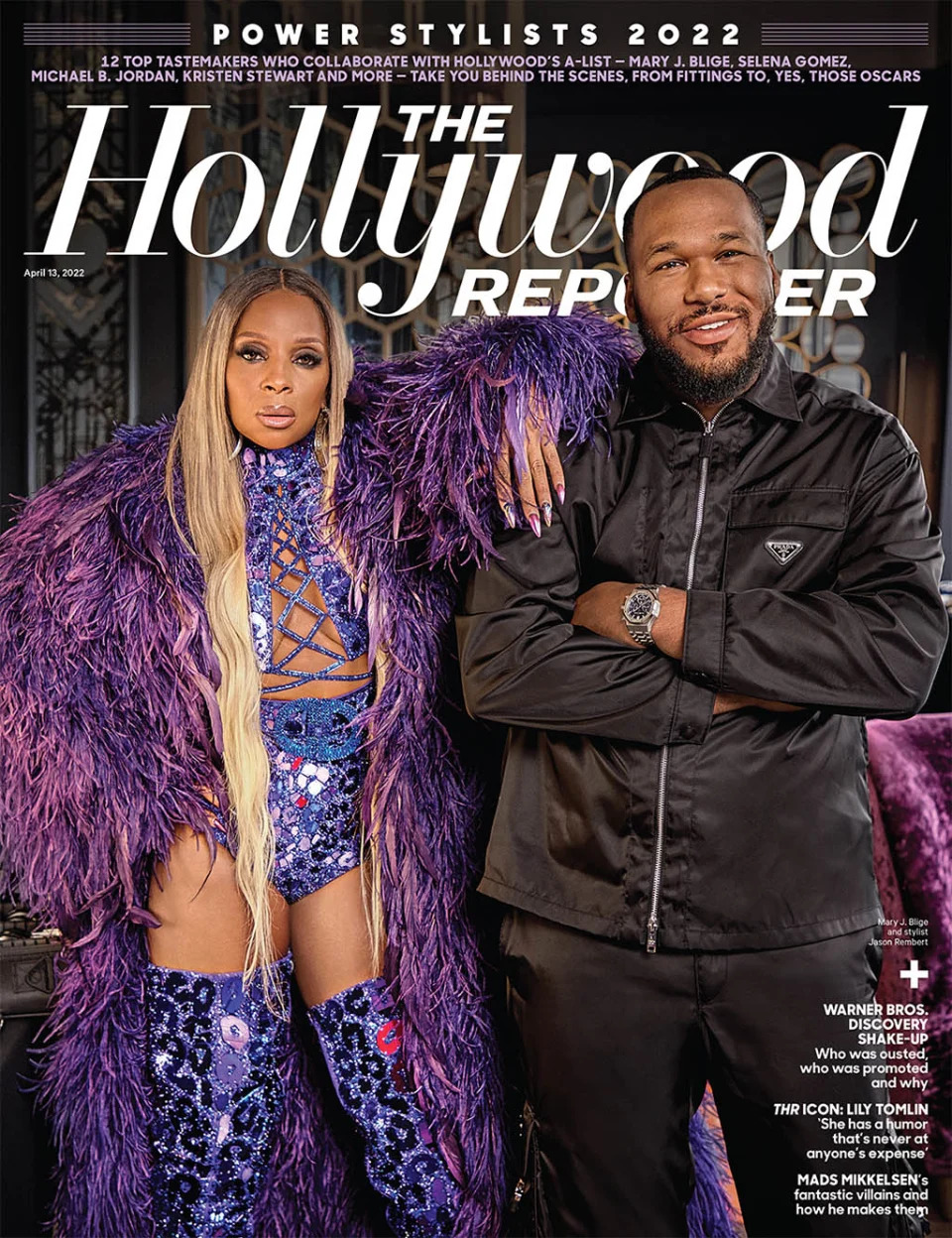 Mary J. Blige and Jason Rembert on the April cover of The Hollywood Reporter.