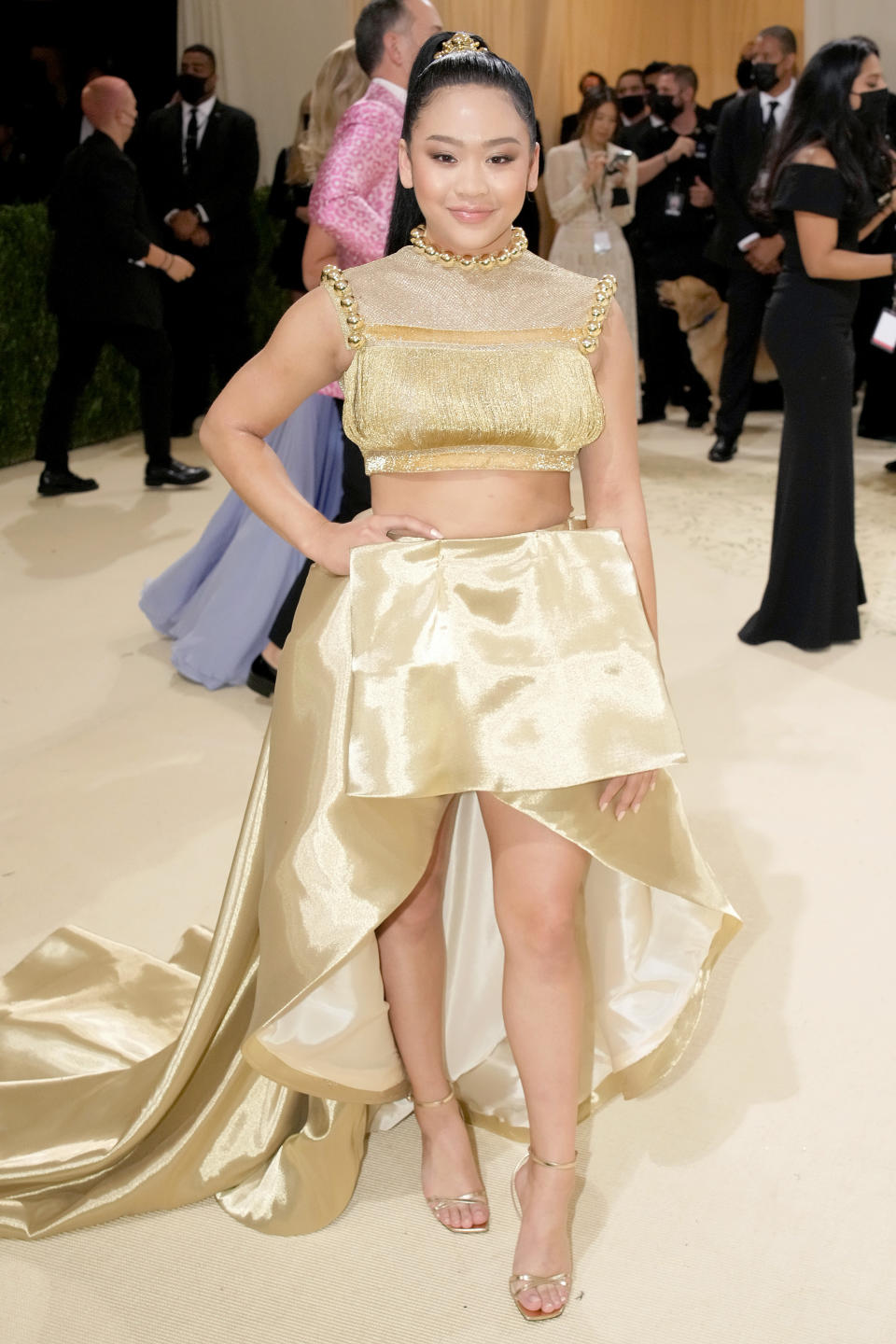 Suni Lee at the 2021 Met Gala celebrating “In America: A Lexicon of Fashion.” - Credit: Photo by Jeff Kravitz/FilmMagic