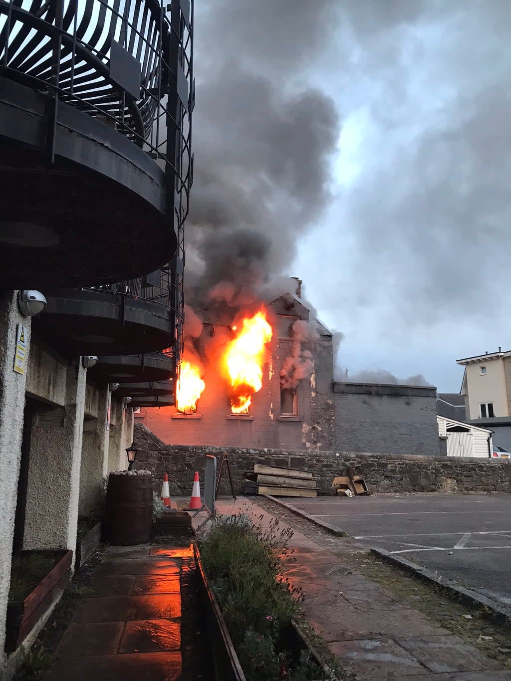 The fire broke out on Saturday evening (Kim Bradley/Twitter/PA)