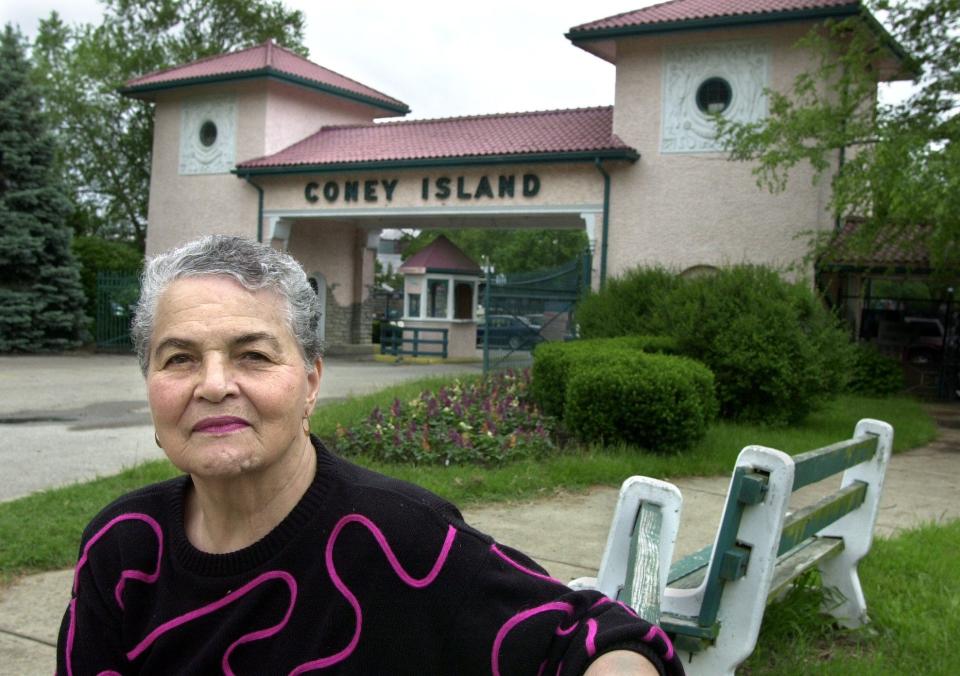 Marian Spencer, photographed at the front gate of Coney Island May 21, 2001, recalls the battle to desegregate the amusement park in 1955. The Enquirer/Gary Landers