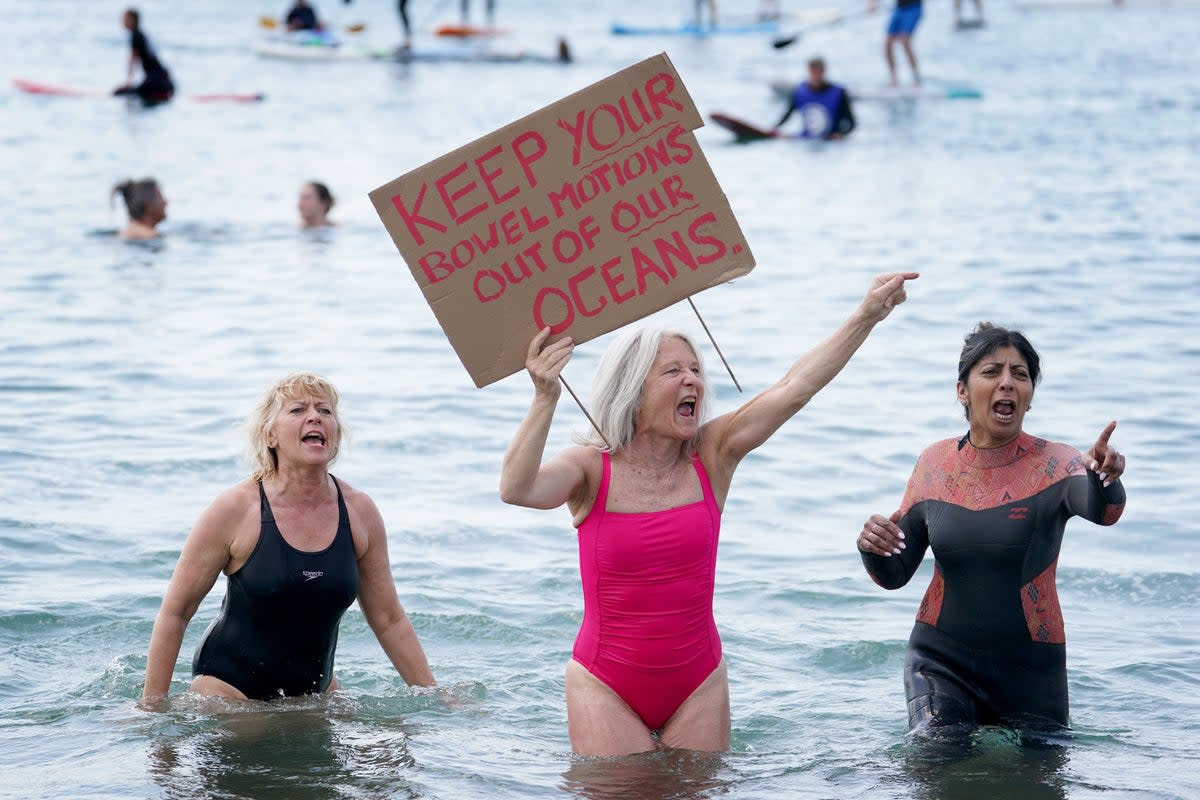 Last year, campaigners took to the sea to protest sewage dumping (PA Wire)