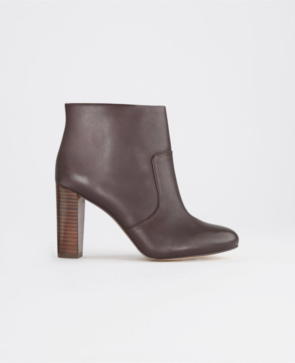 Ann Taylor Carly Leather Booties in Brandywine, $198