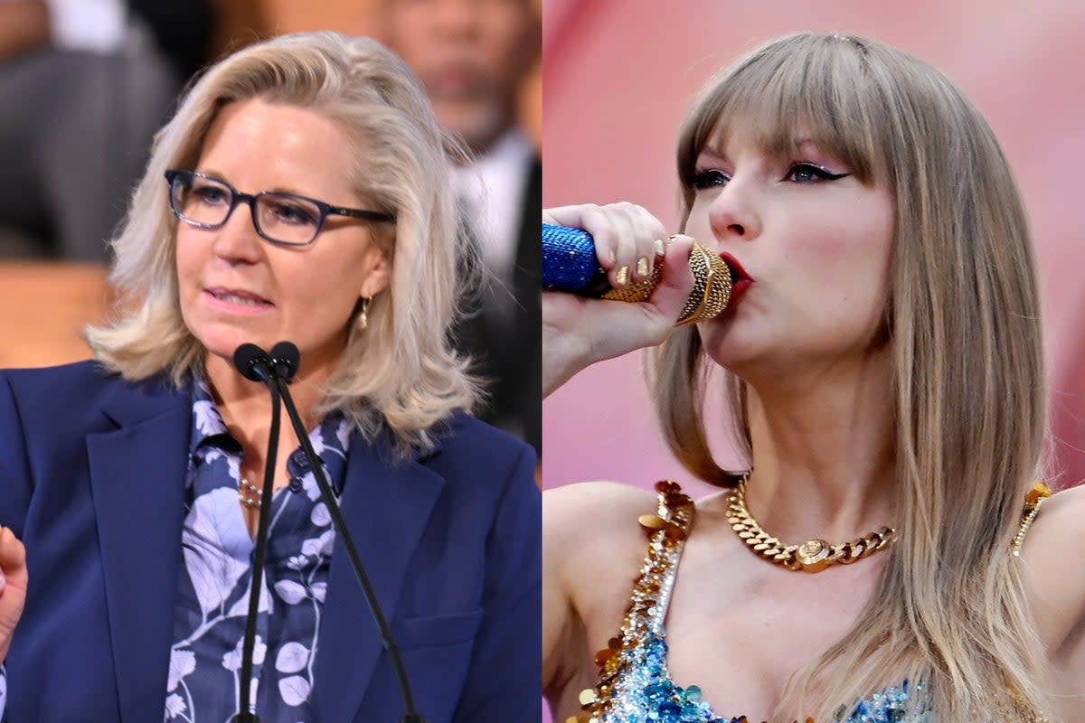 Liz Cheney used a video from a Taylor Swift concert to troll Donald Trump over his crowd size  (Getty)