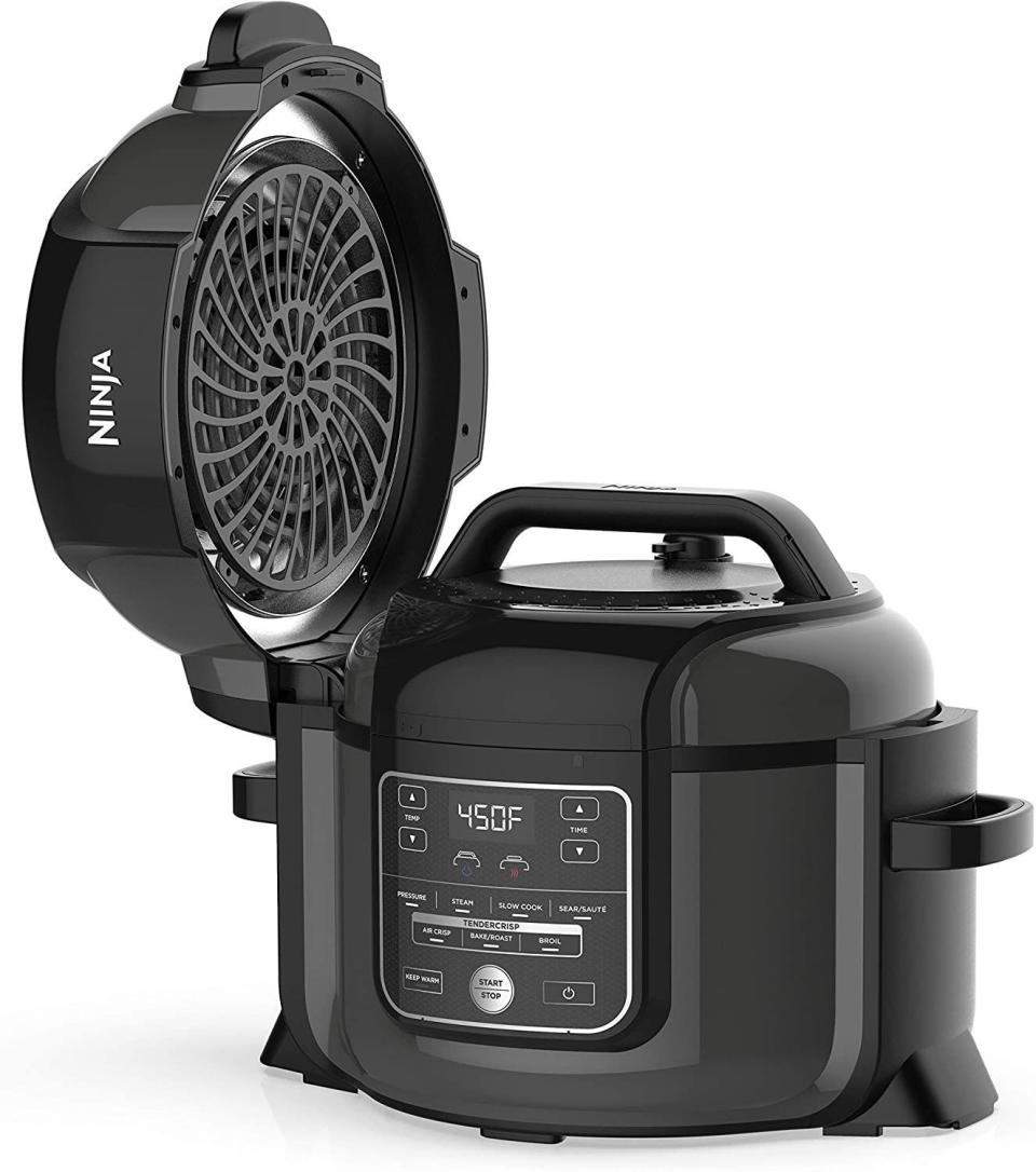 Ninja Foodi 9-in-1 Pressure, Broil, Slow Cooker, Air Fryer, and More, with 6.5 Quart Capacity and 45 Recipe Book, and a High Gloss Finish