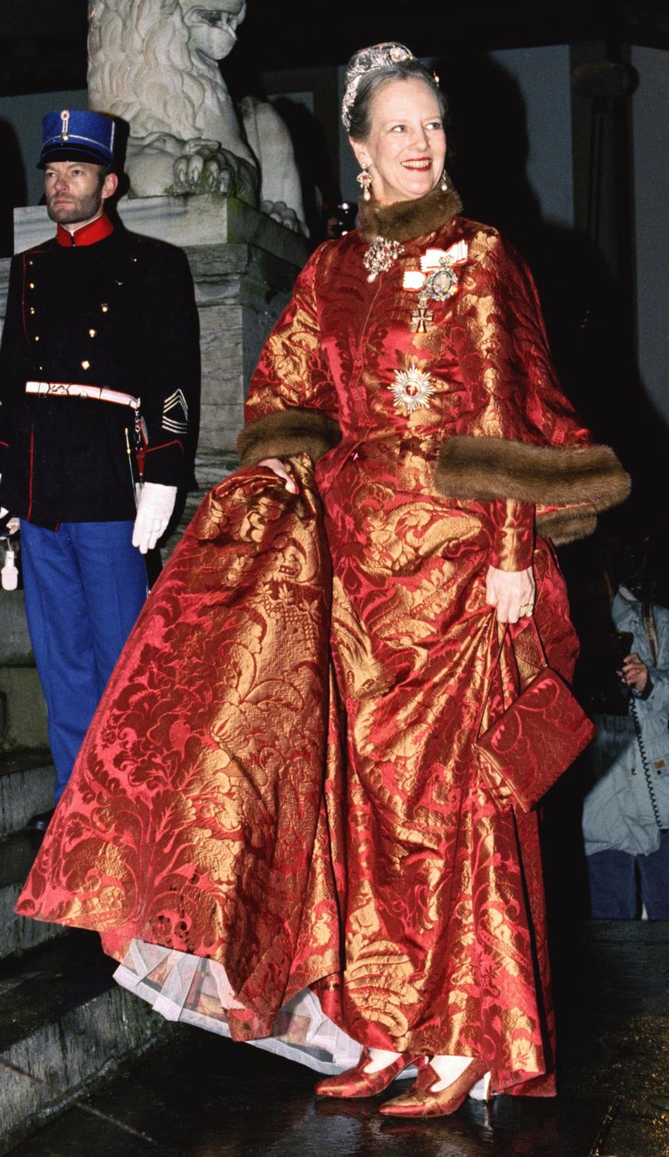 Queen Margrethe orange coatdress