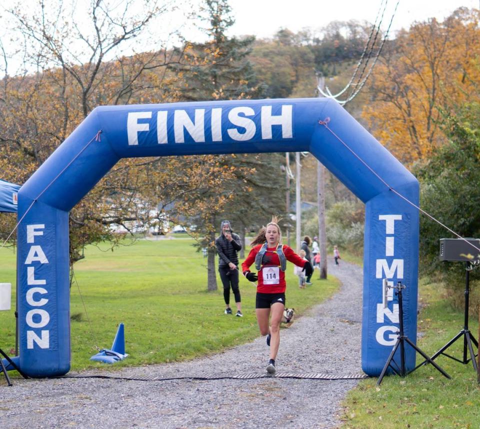 Sarah Morrison, of Philadelphia, won the women’s category in the 50K race.