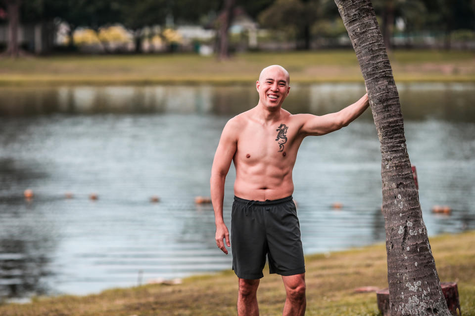 Kelvin does calisthenic exercises, which is important for active aging and also allows him to enjoy his favourite food.