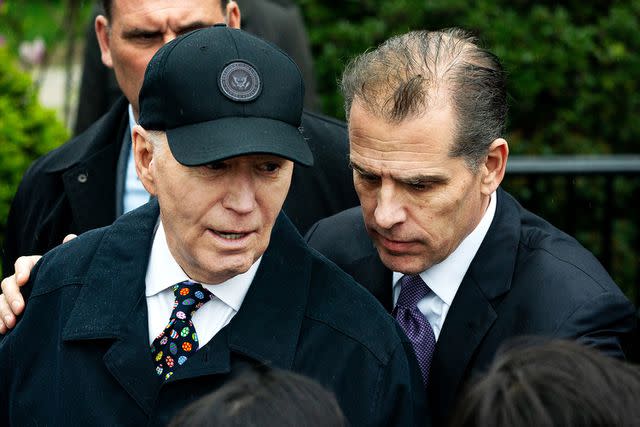 <p>Demetrius Freeman/The Washington Post via Getty Images</p> President Joe Biden and his son Hunter Biden during the 2024 White House Easter egg roll