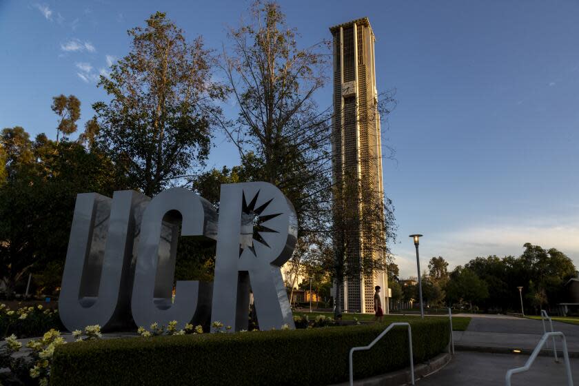 RIVERSIDE, CA - APRIL 7, 2021: UC Riverside is grappling with allegations of campus funding inequities on April 7, 2021 in Riverside, California.(Gina Ferazzi / Los Angeles Times)