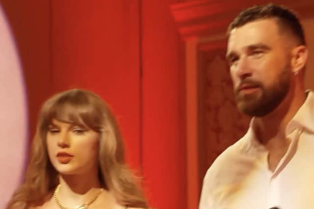 <p>Patrick Mahomes/15andmahomies/Instagram</p> Taylor Swift and Travis Kelce at Patrick Mahomes' Charity Gala in Las Vegas.
