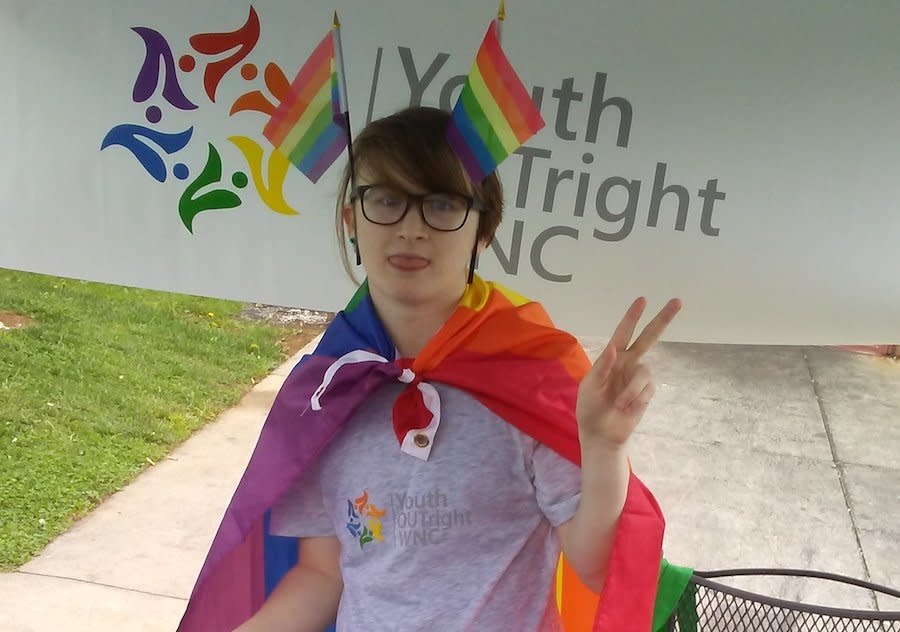 Philbrick at a car wash organized by Youth OutRight the LGBTQ empowerment group he volunteers with. (Photo: Rory Philbrick)