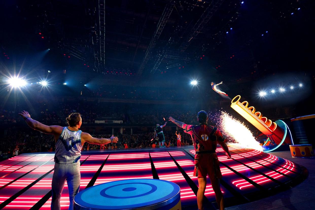 The Human Cannonball act closes the show at "Ringling Bros. and Barnum & Bailey: The Greatest Show On Earth."