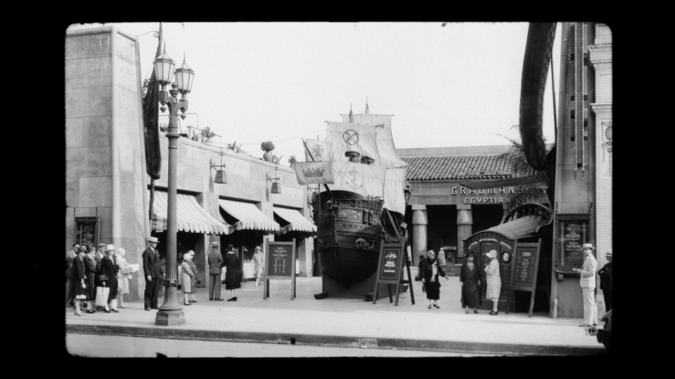 As seen in Netflix’s documentary “Temple of Film: 100 Years of the Egyptian Theatre,” the forecourt hosted large-scale promotions like this pirate ship for Douglas Fairbanks’ “The Black Pirate” in 1926.
