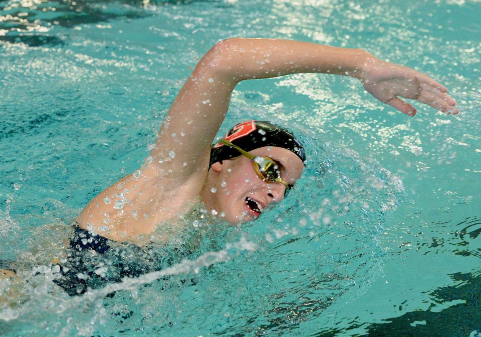 Chatham Glenwood's Erin Turk swims during practice on Wednesday, Nov. 1, 2023.