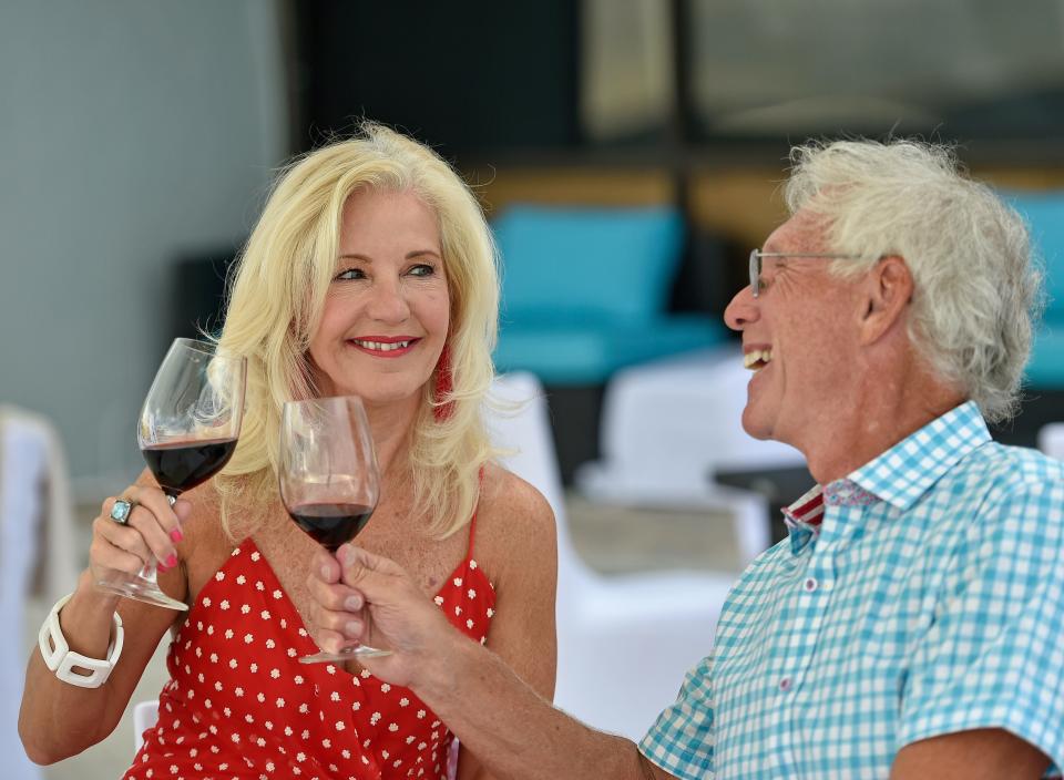 Jeff and Bernadette Sucec part-timers of Holmes Beach and Chicago. They were married 12 years ago at the Beach Bistro in Holmes Beach. THOMAS BENDER/HERALD TRIBUNE