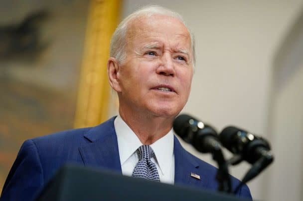 PHOTO: President Joe Biden speaks about abortion access ahead of a signing an executive order in the Roosevelt Room of the White House, July 8, 2022, in Washington. (Evan Vucci/AP)