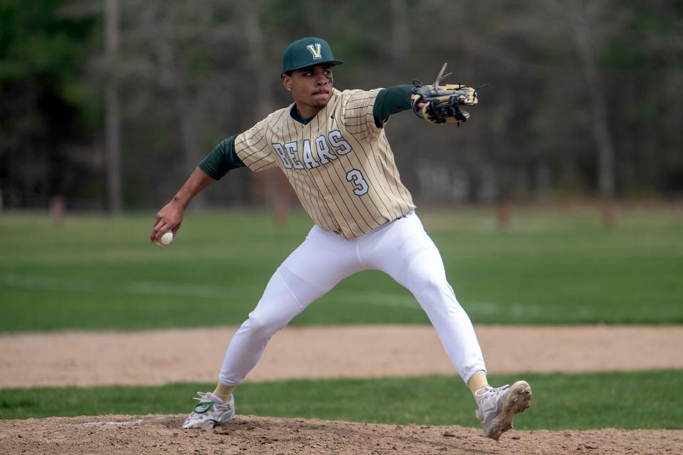 Jhaden Reis was the starting pitcher for GNB Voc-Tech.